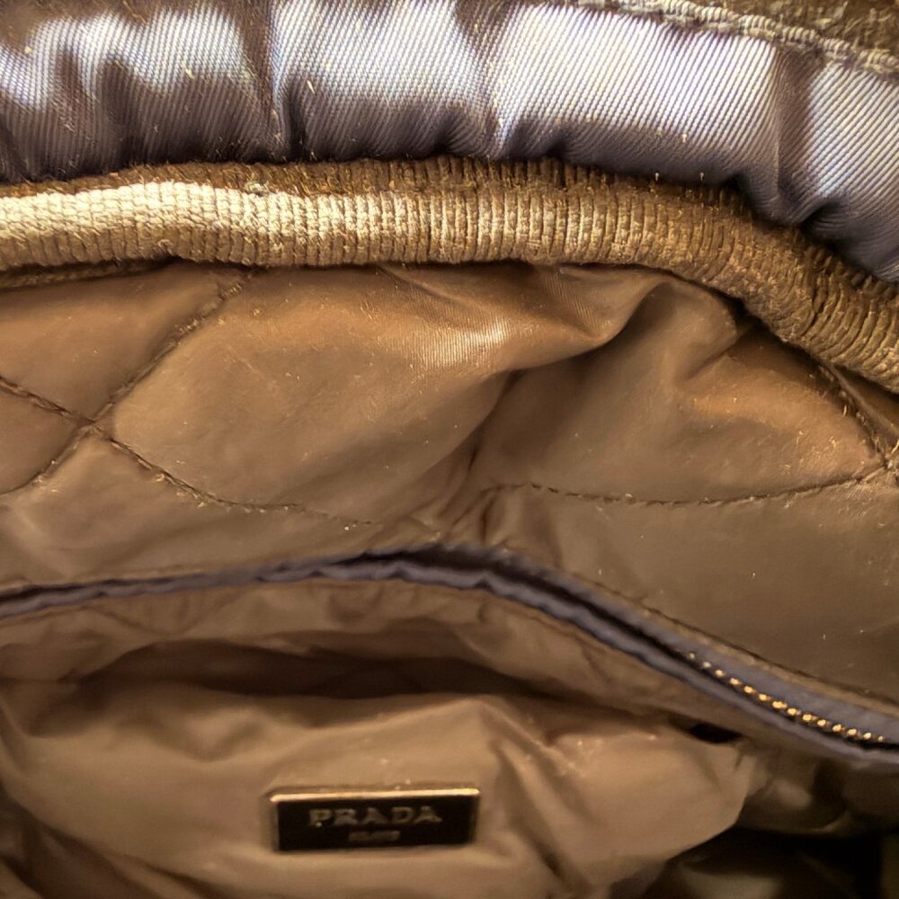 Prada Archive 2014 Tessuto Nylon Bomber Tote - Baltico - Impeccable w/ Card - Picture 8 of 11